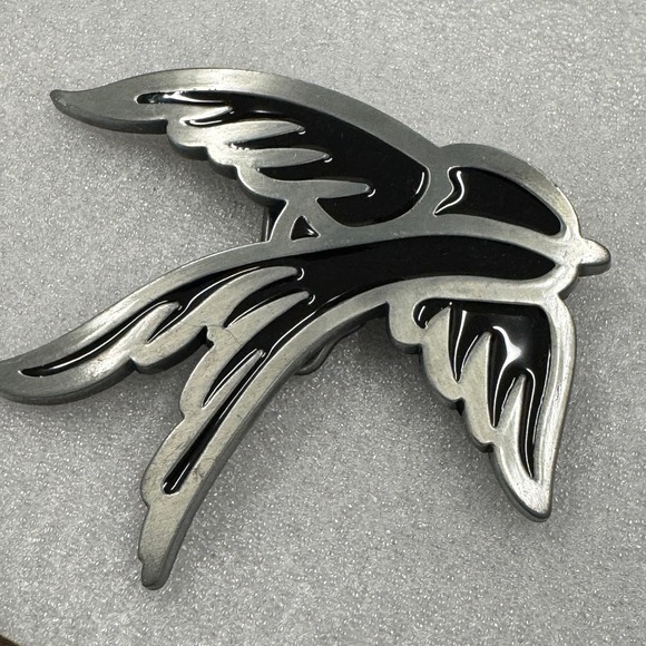 Black Bird Belt Buckle Swallow Flying Wings Metal Western Cowboy Biker - Picture 12 of 12